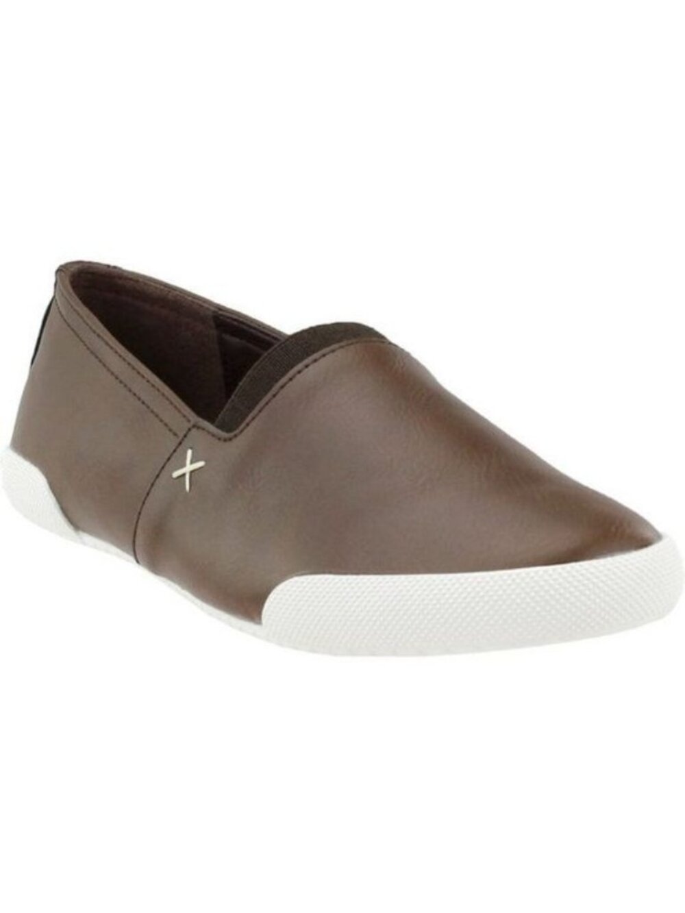 Brown Slip-On Casual Shoes With White Sole, Women's 8